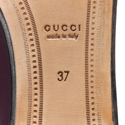 Gucci Real Betis Glamour Calfskin Womens Jordaan Horsebit Loafers 37 Shiny Vineyard 7 of 10