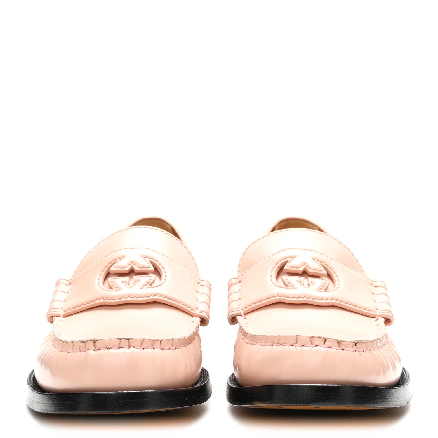 Gucci Millennial Ribot Cut Out Interlocking G Loafers 39.5 Perfect Pink 3 of 10