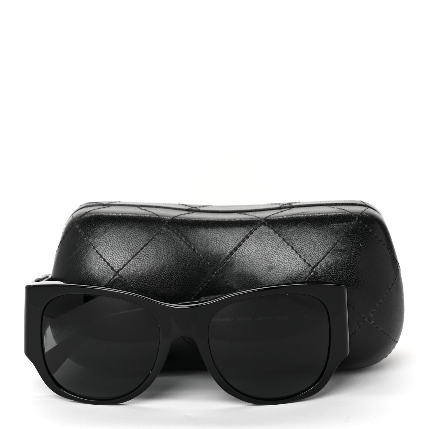Lambskin Quilted CC Mirror Sunglasses 5202-Q Black