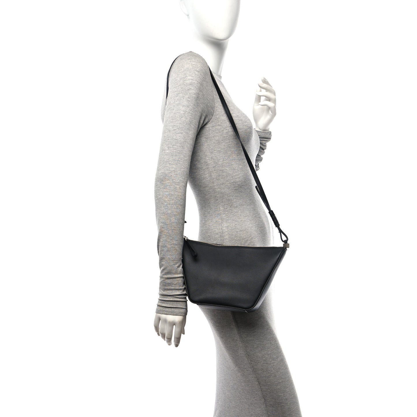 Calfskin Mini Hammock Hobo Black