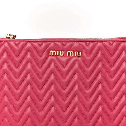 Miu Miu Nappa Matelasse Wristlet Fuxia 8 of 10