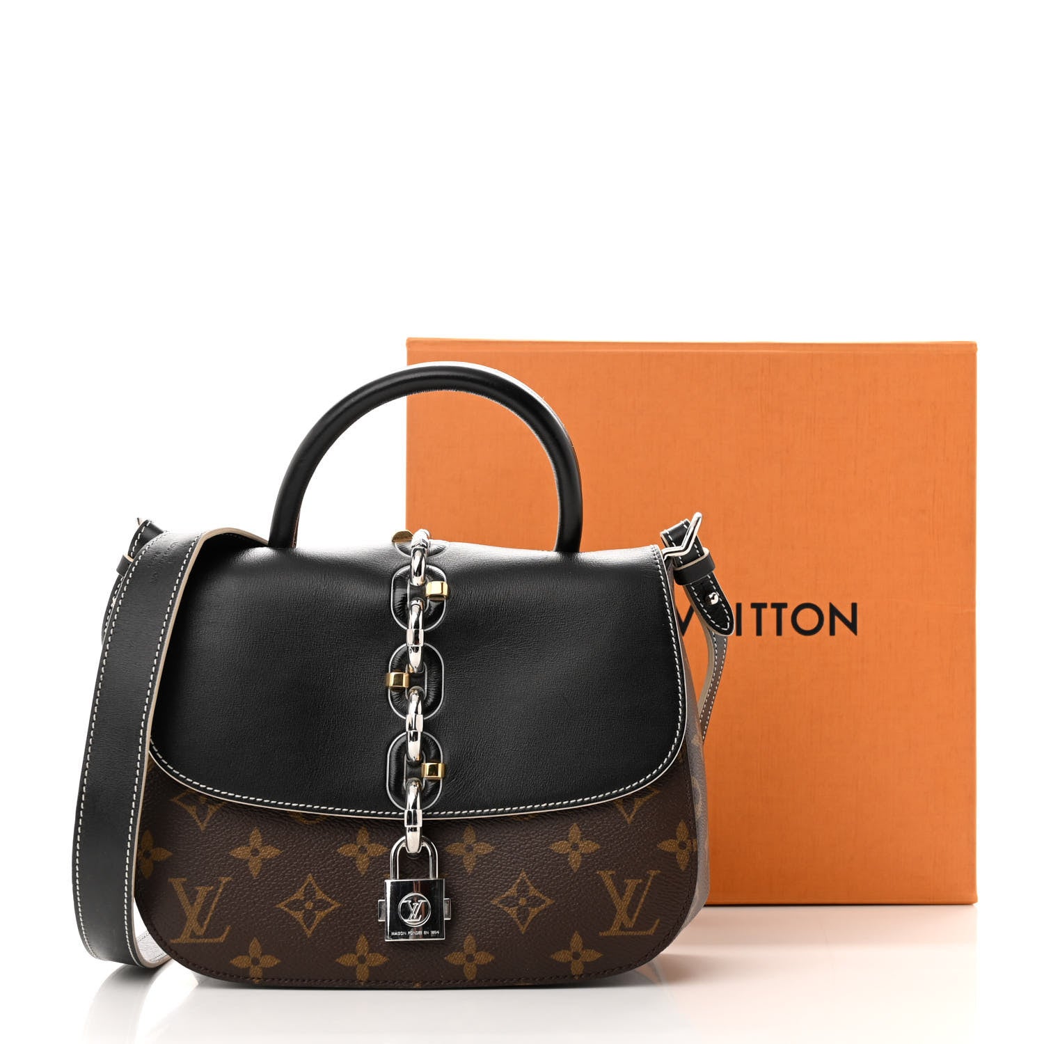 Louis Vuitton Calfskin Monogram Chain It Bag PM Black 10 of 10