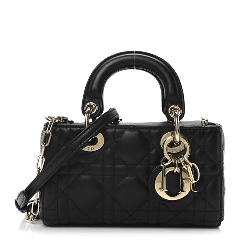 Lambskin Cannage Micro Lady D-Joy Black