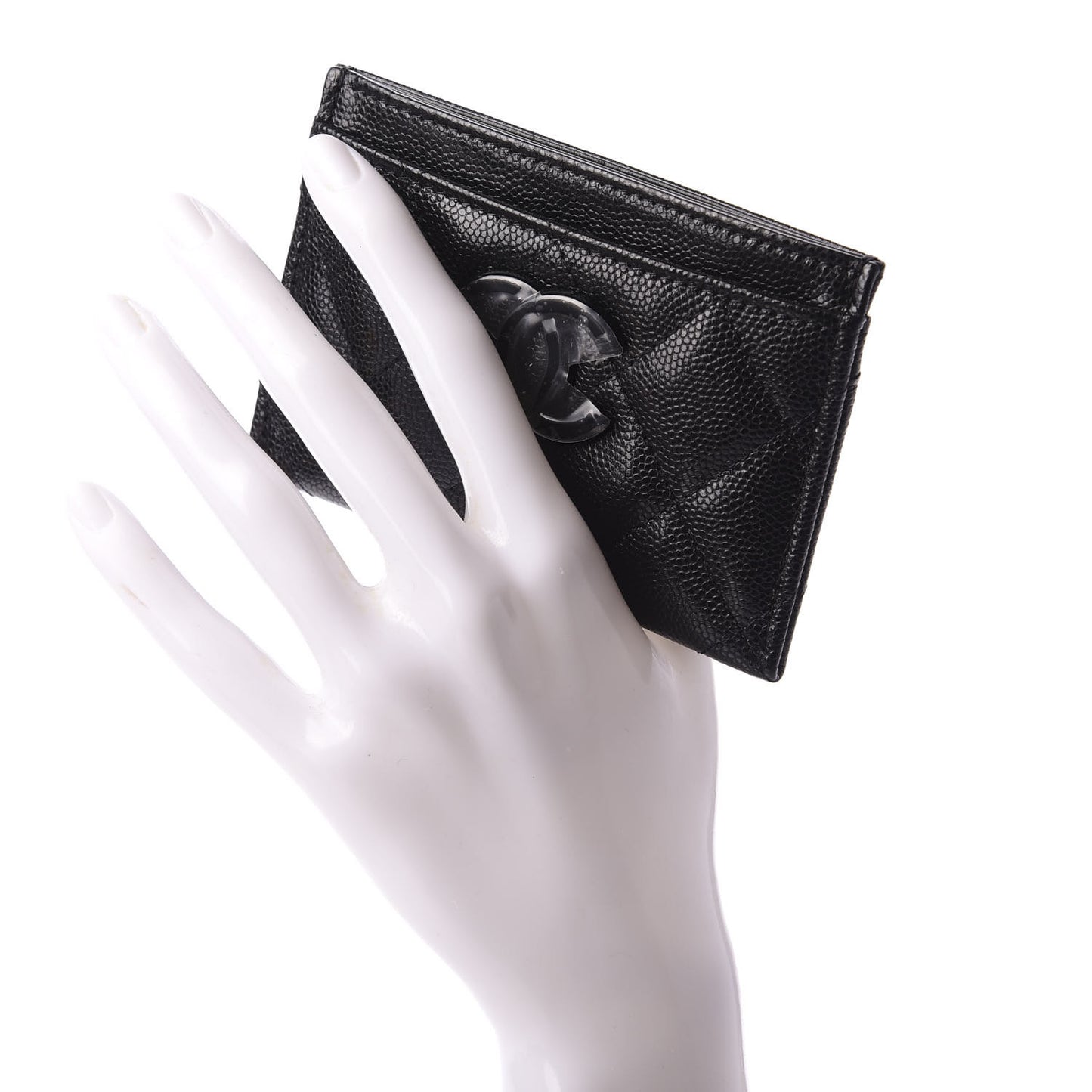 Caviar Quilted My Everything Card Holder Black