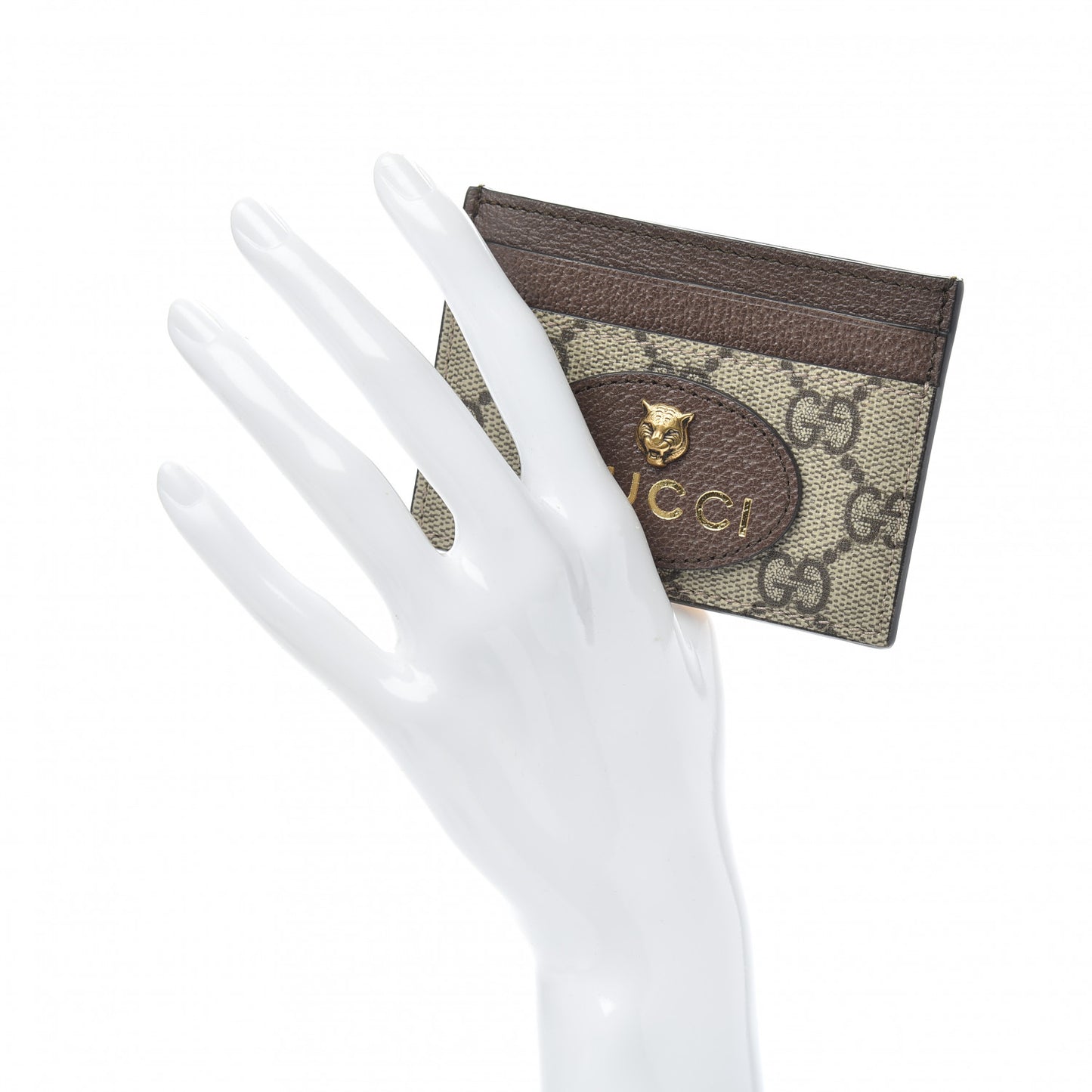 GG Supreme Monogram Neo Vintage Card Holder Beige Crop New Acero