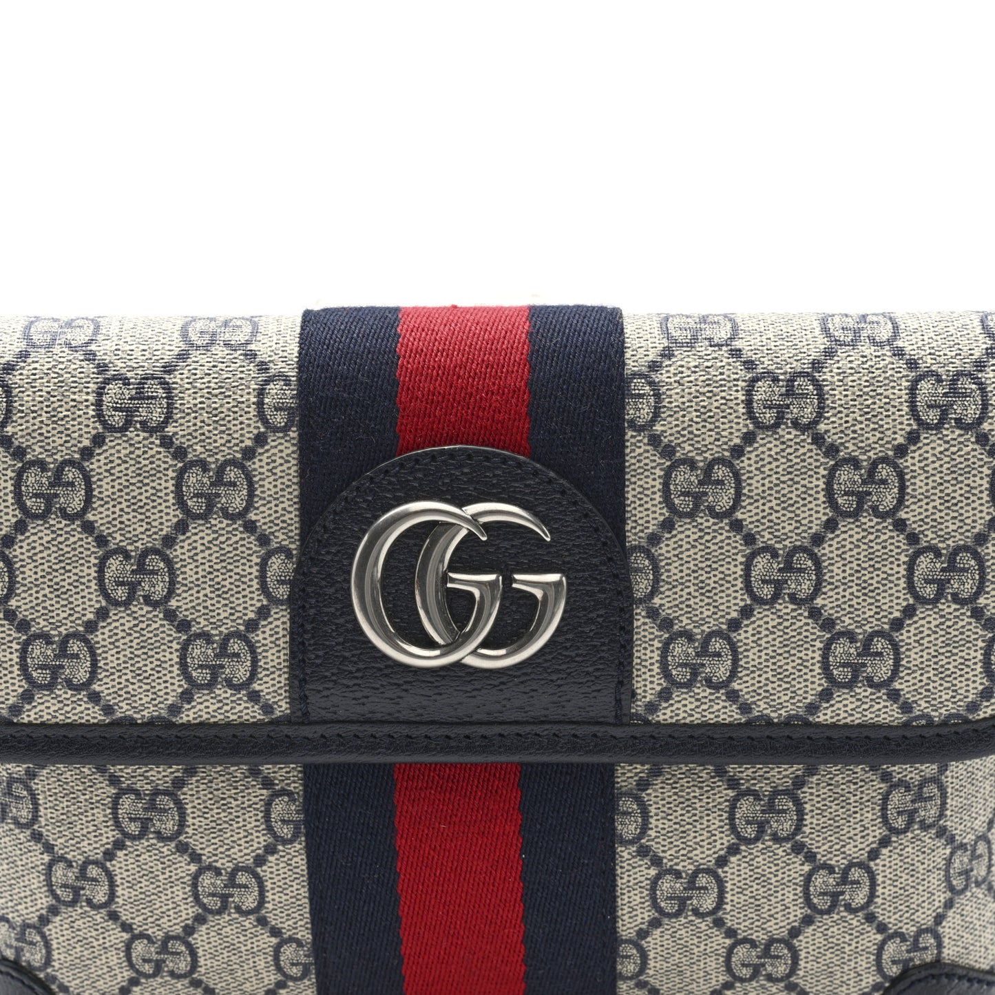 GG Supreme Monogram Web Small Ophidia Belt Bag 90 36 Beige Navy