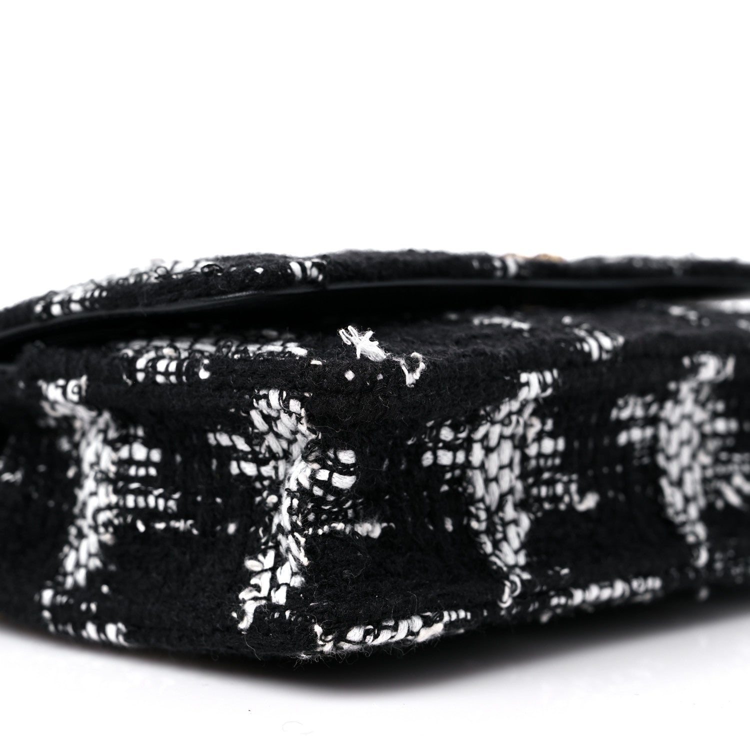 Chanel Tweed Quilted Chanel 19 Wallet On Chain WOC Black White 9 of 11