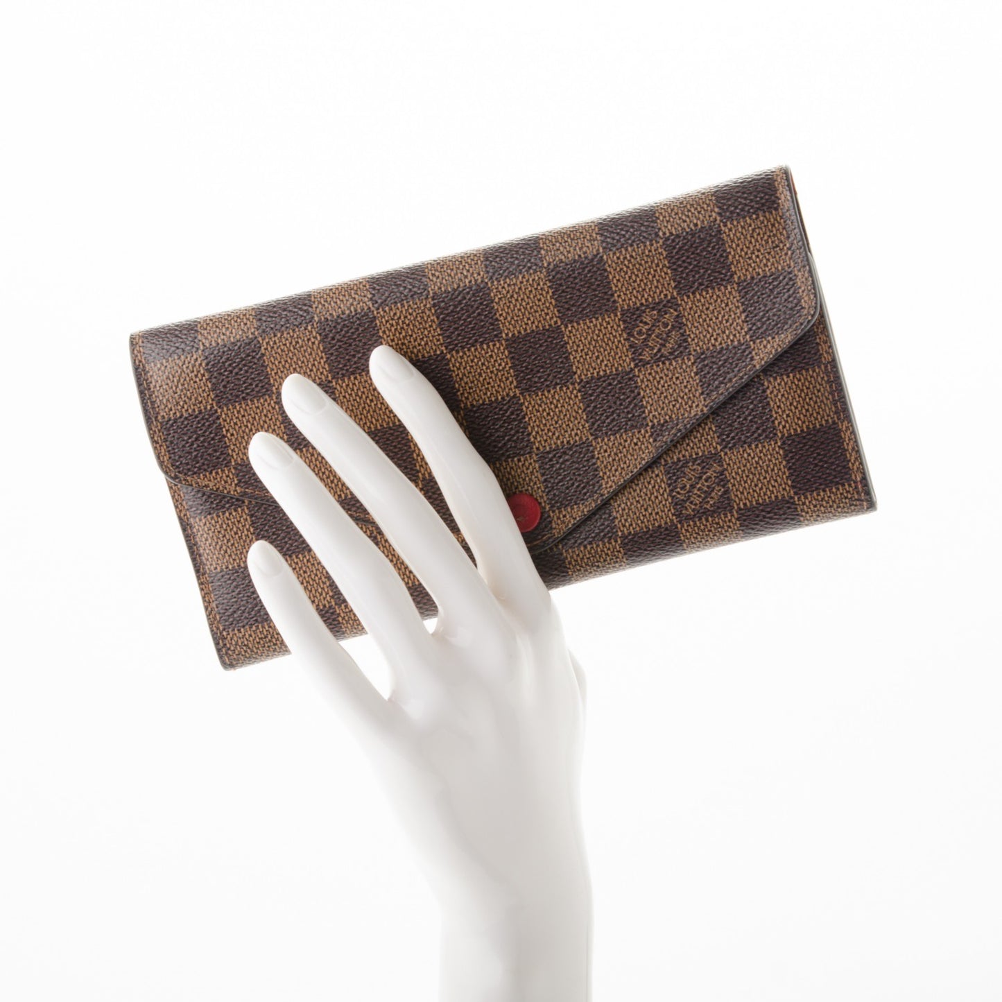 Damier Ebene Josephine Wallet Red