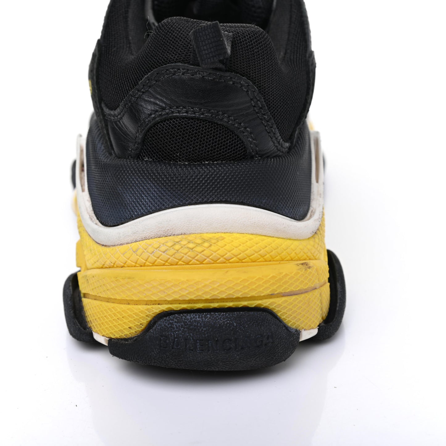 Fabric Mesh Womens Triple S Sneakers 37 Black Yellow