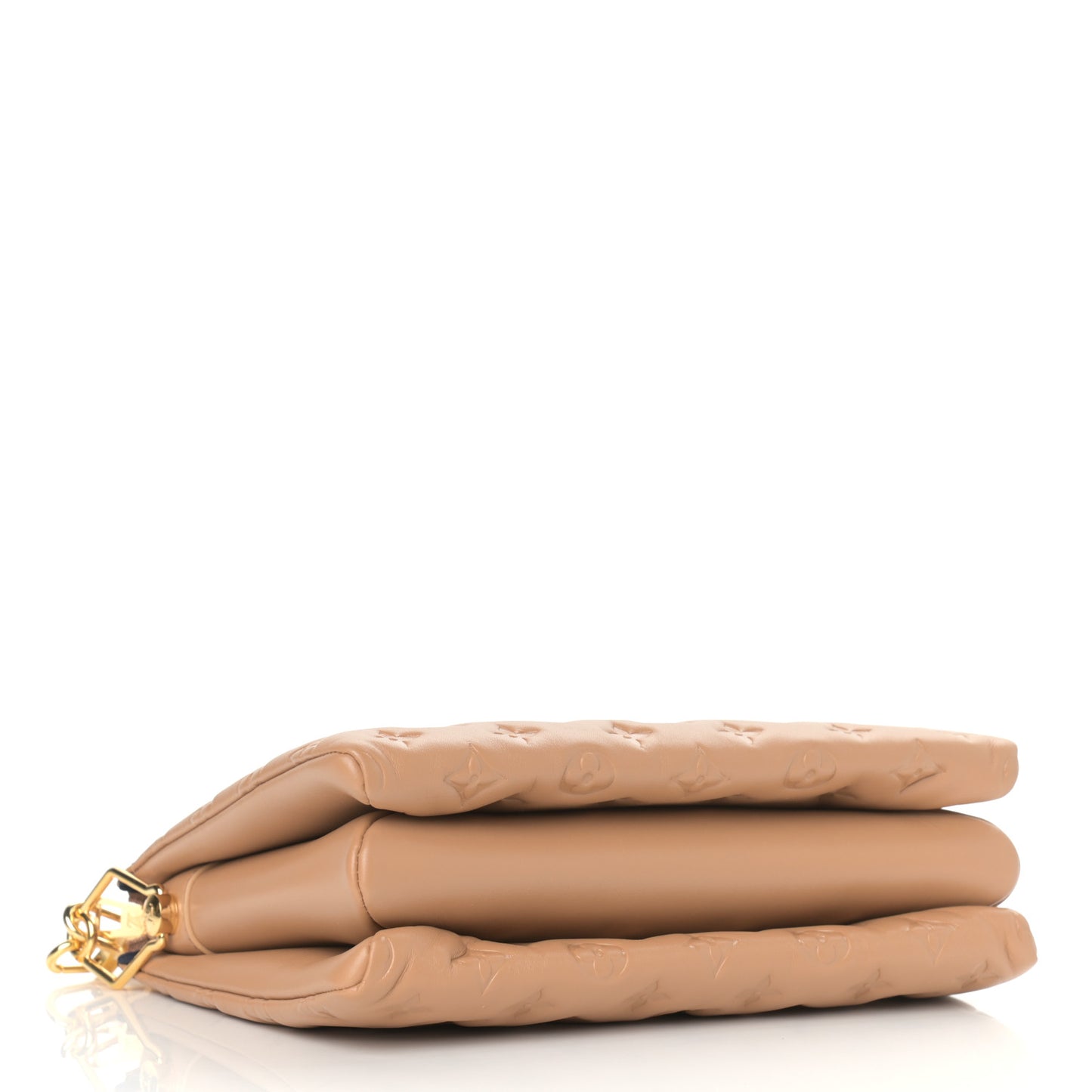 Lambskin Embossed Monogram Coussin PM Camel