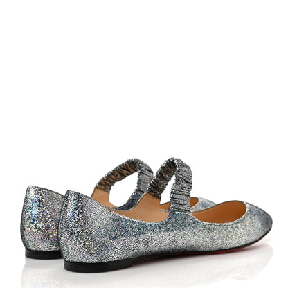 Christian Louboutin Nappa Mica Gil Mary Jane Ballet Flats 42 Silver 4 of 7