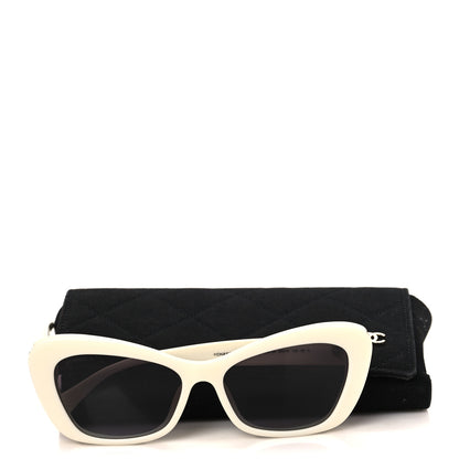 Chanel Acetate Pearl Cat Eye CC Sunglasses 5481-H-A White 7 of 7