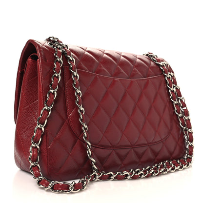 Chanel Caviar Quilted Jumbo Double Flap Dark Red 3 of 11