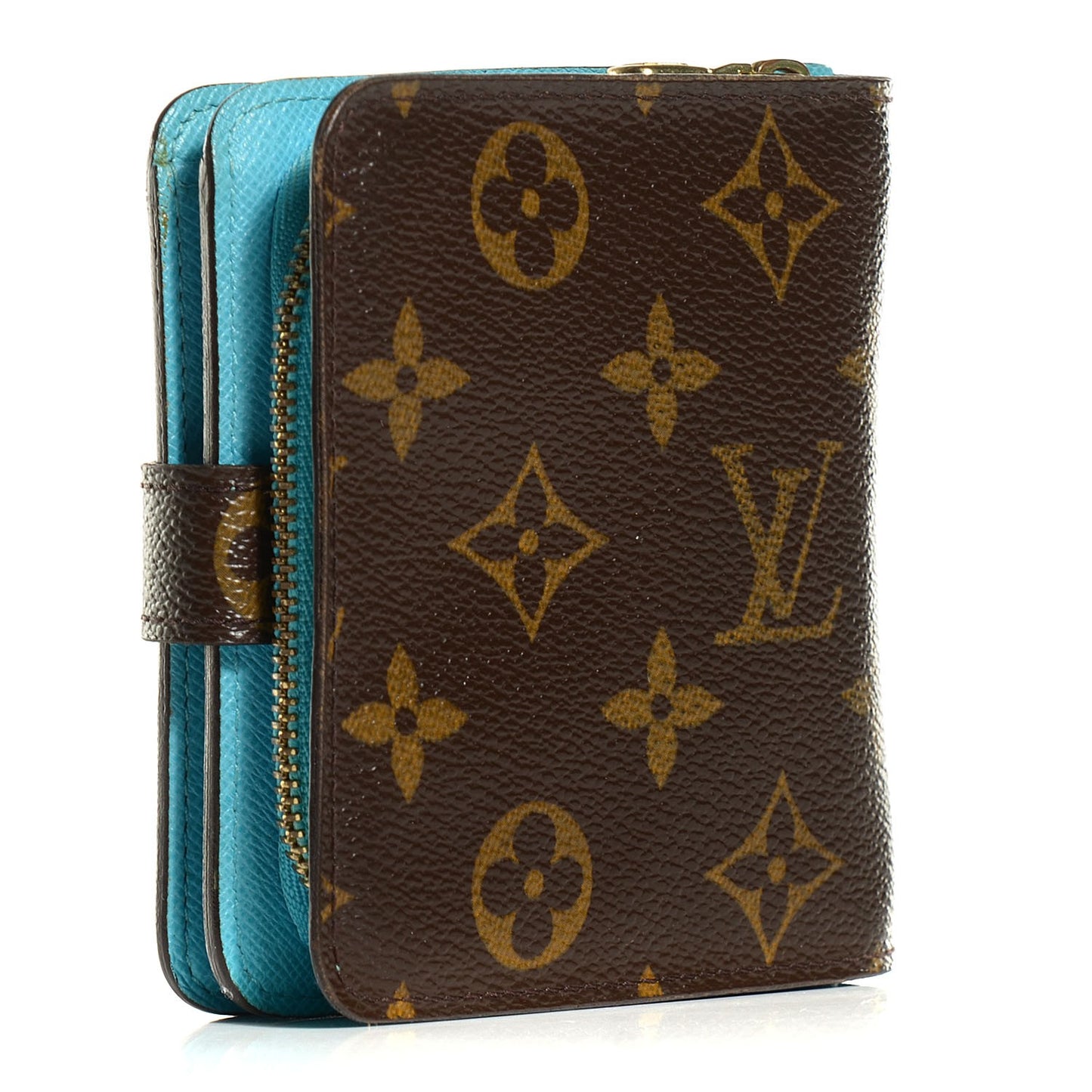 Monogram Groom Compact Zip Wallet Blue
