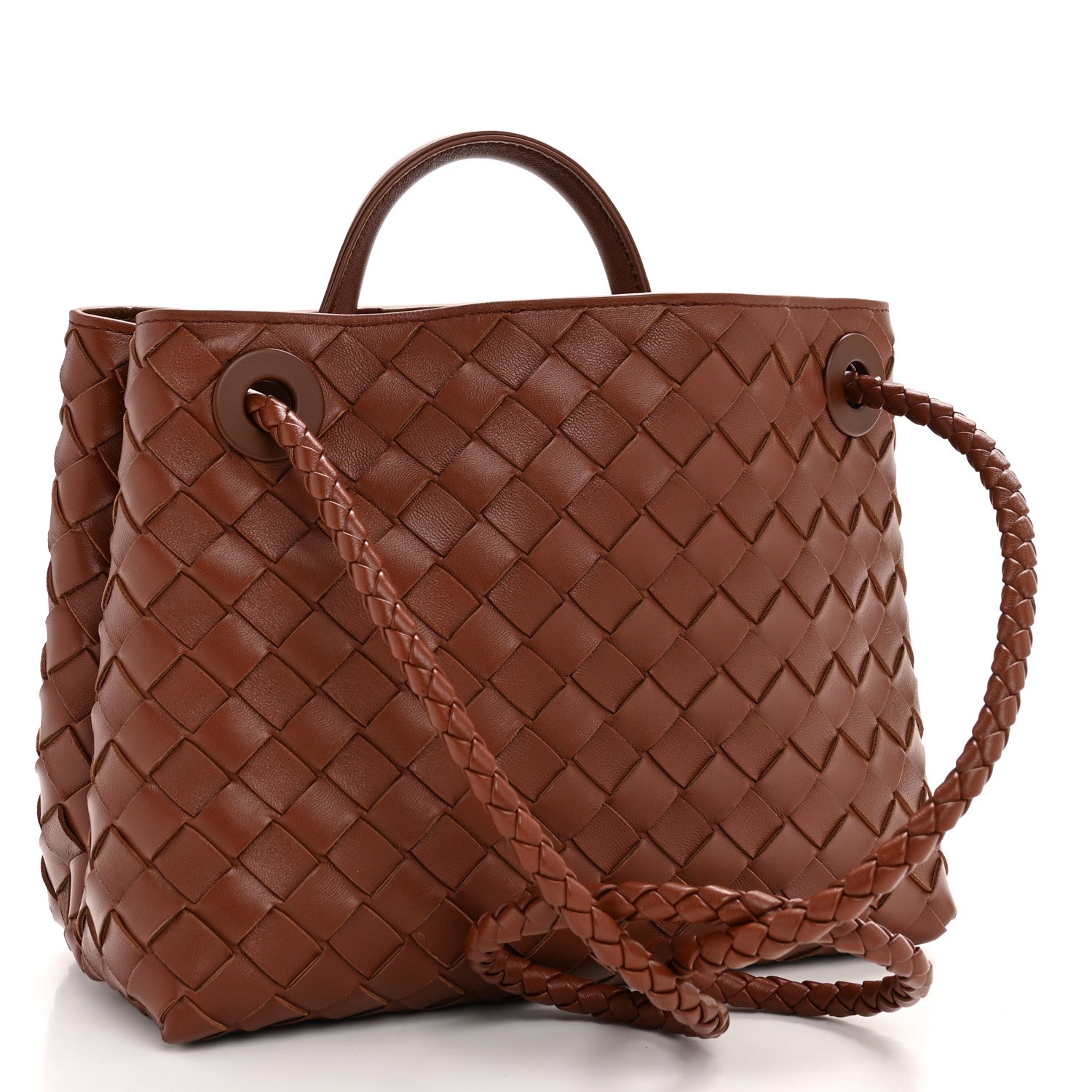Bottega Veneta Nappa Intrecciato Small Andiamo Shoulder Bag Sapele