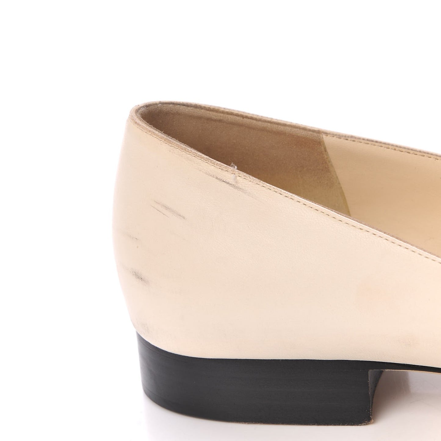Lambskin Crystal CC Cap Toe Ballerina Flats 40.5 Beige Black