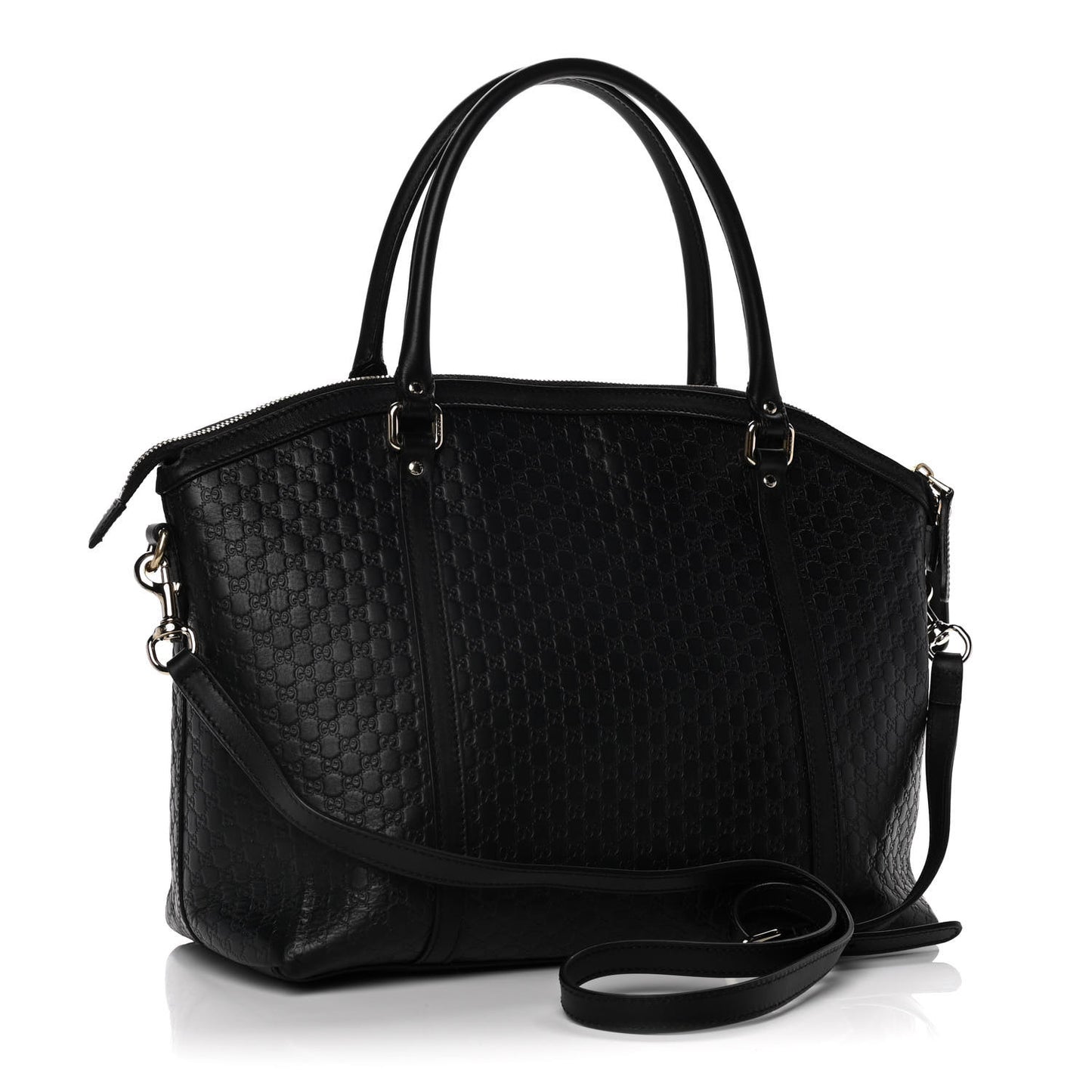 Soft Microguccissima Dome Satchel Black