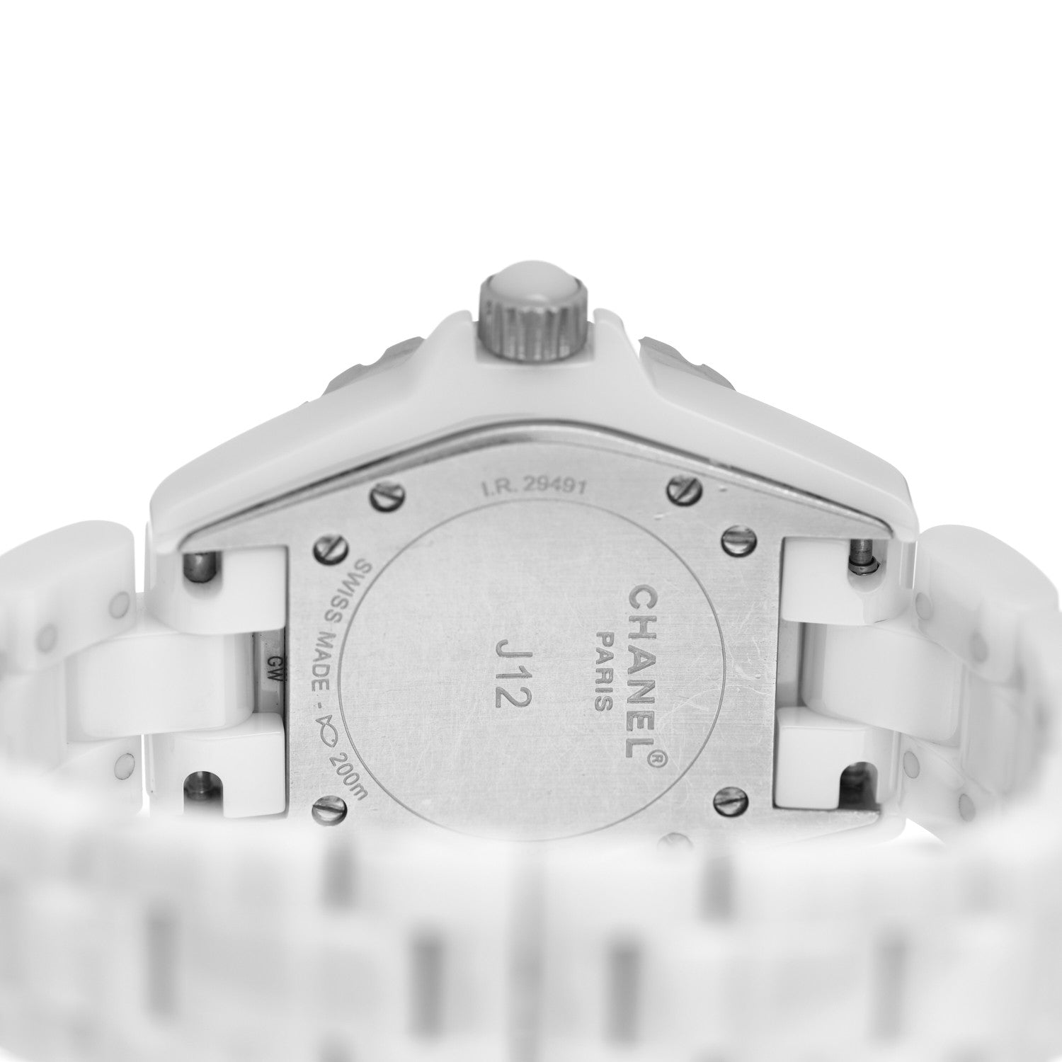 Chanel Stainless Steel Ceramic Diamond 33mm J12 Quartz Watch White 4 of 4