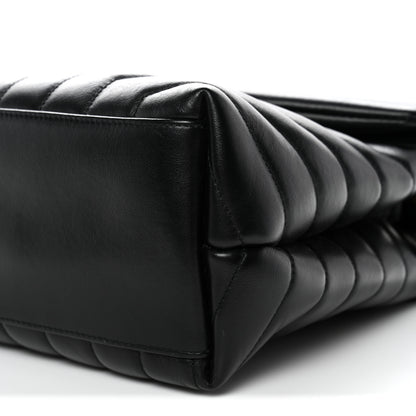 Saint Laurent Calfskin Y Quilted Monogram Medium Loulou Chain Satchel Black 10 of 11