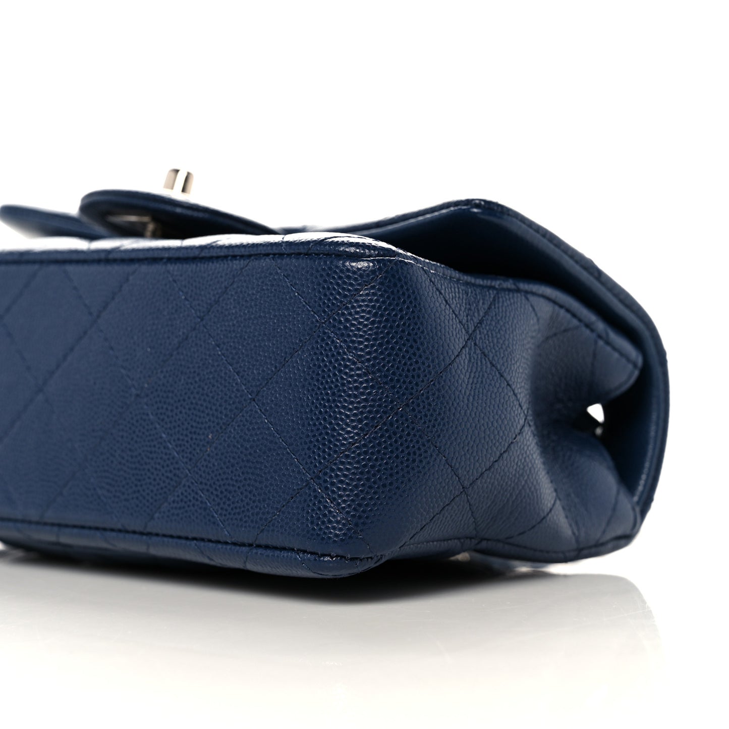 Caviar Quilted Mini Rectangular Flap Navy