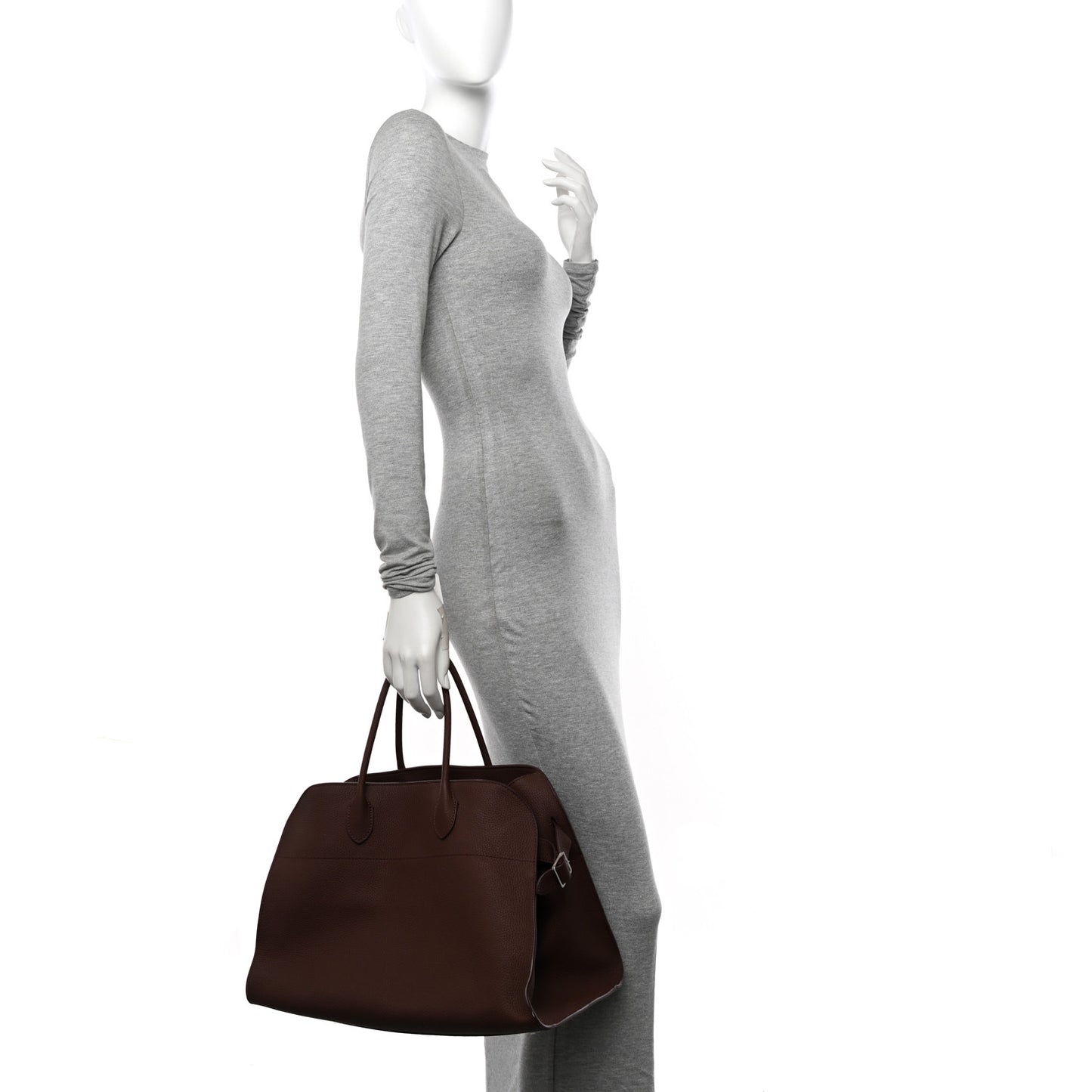 Matte Grained Calfskin Soft Margaux 15 Dark Mocha