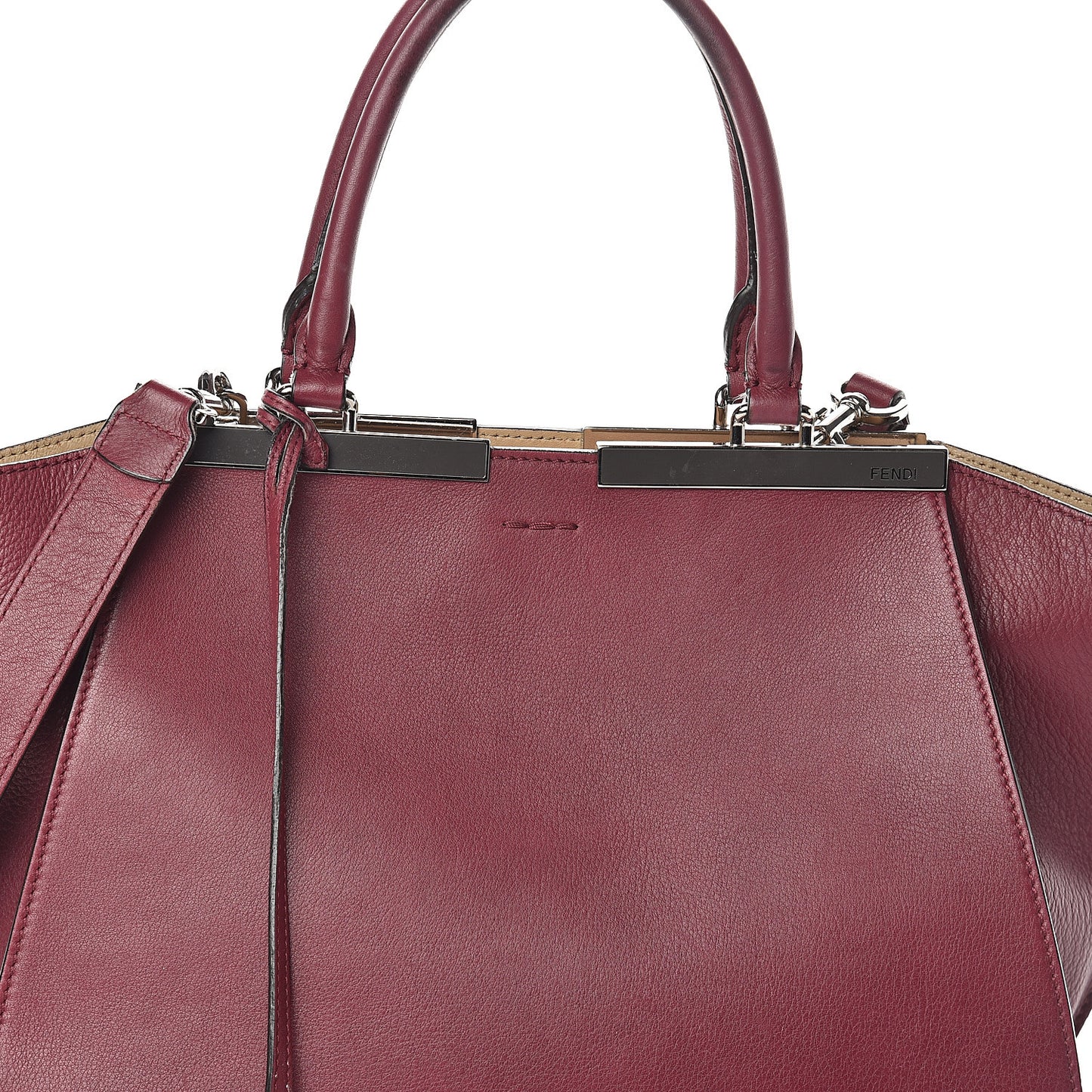 Vitello Dolce Marmol Shiny Nappa Petite 3Jours Tote Bordeaux