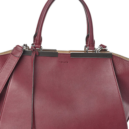Fendi Vitello Dolce Marmol Shiny Nappa Petite 3Jours Tote Bordeaux 9 of 11