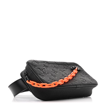 Louis Vuitton Taurillon Monogram Uniformes Solar Ray Soft Pochette Volga Belt Bag Black 4 of 9