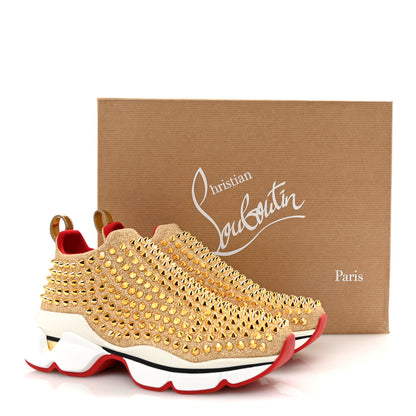 Christian Louboutin Neo Lame Spike Sock Donna Flat Sneakers 36 Gold 9 of 9