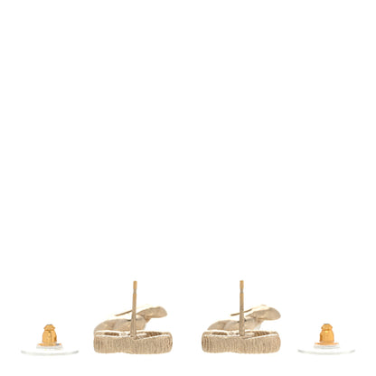 Chanel Pearl Camellia CC Drop Earrings Gold 3 of 5