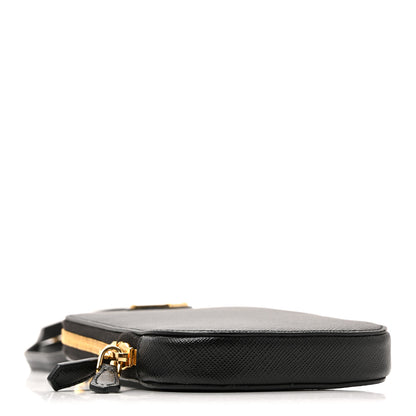 Prada Saffiano Triangle Mini Bag Black 9 of 35