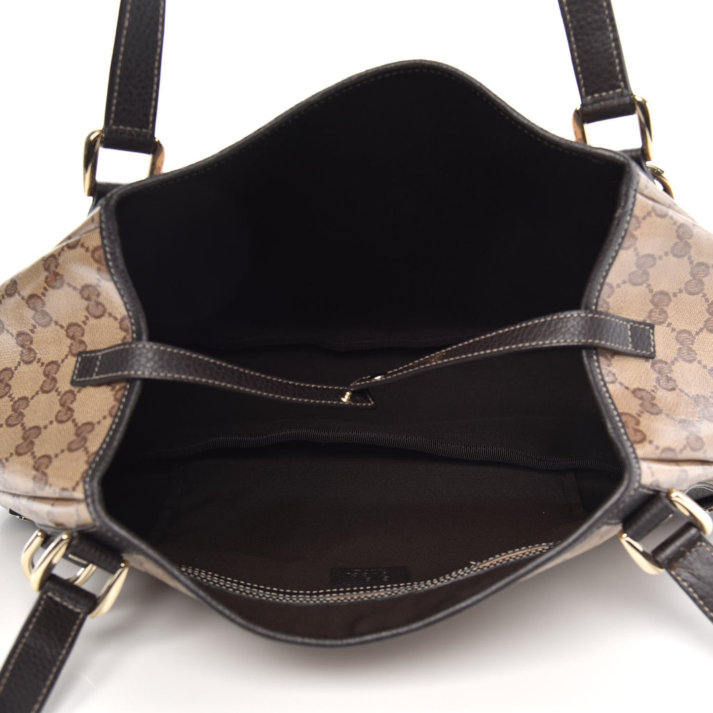 Crystal Monogram Medium Abbey Shoulder Bag Dark Brown