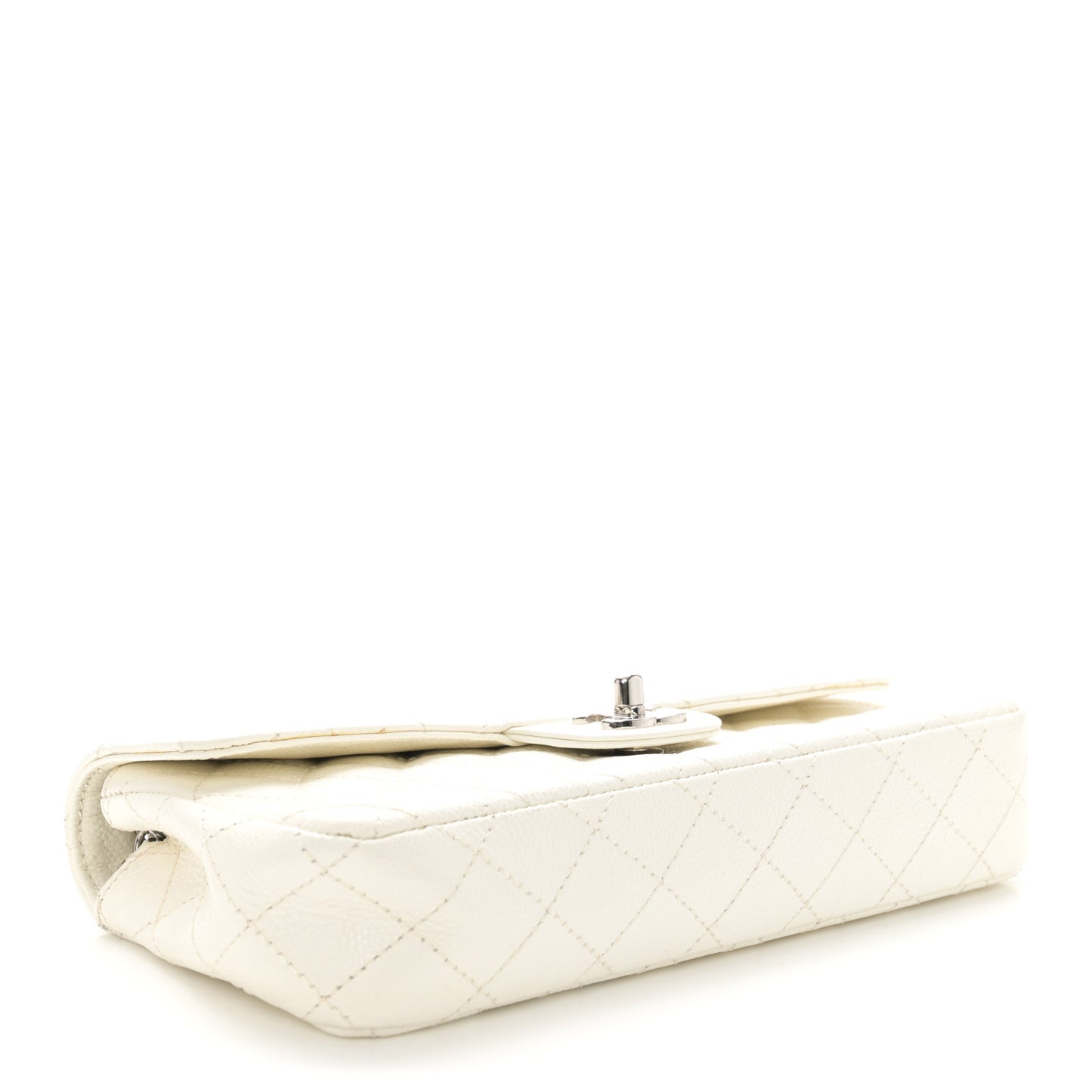 Caviar Quilted East West Flap White