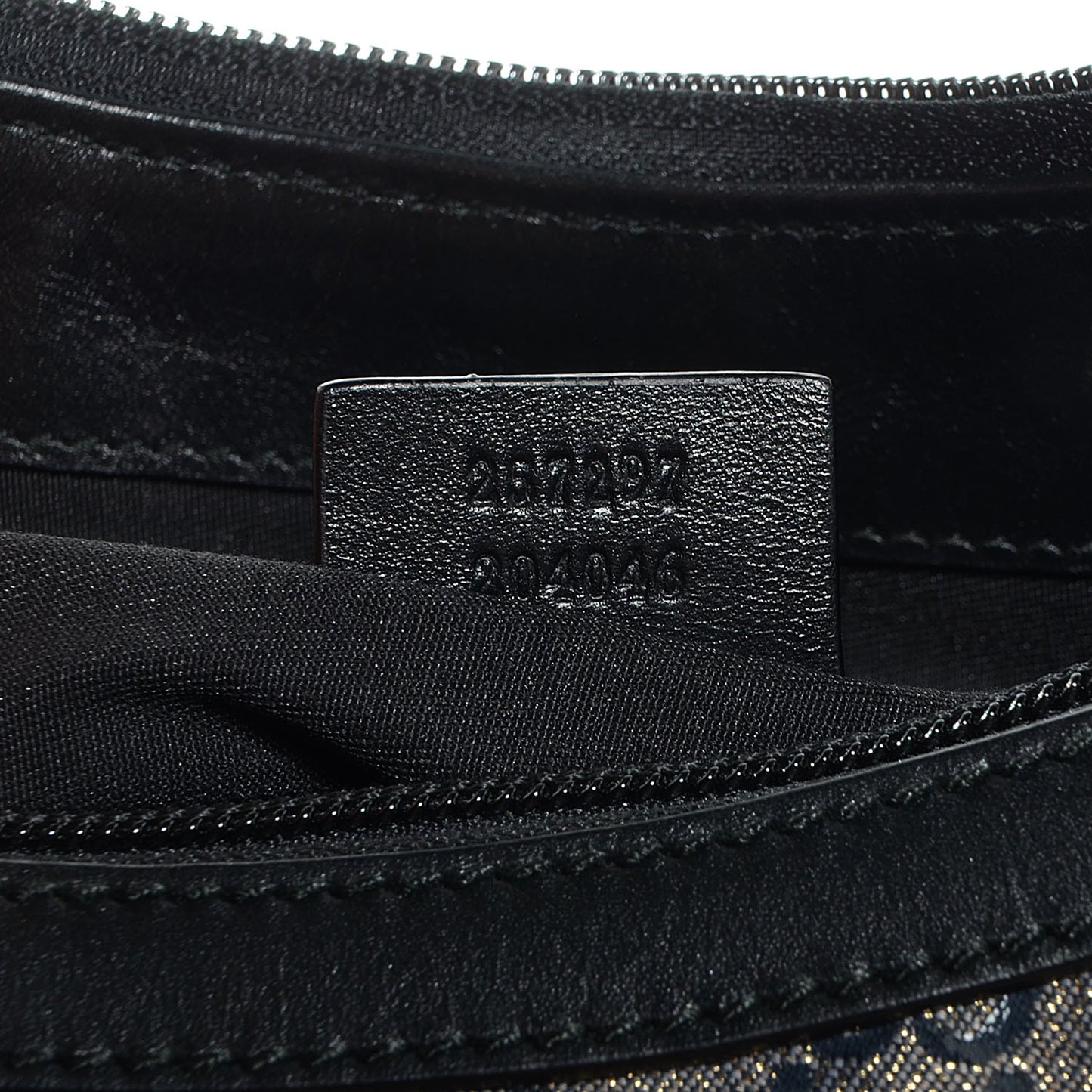 Crystal Monogram Half Moon Hobo Black