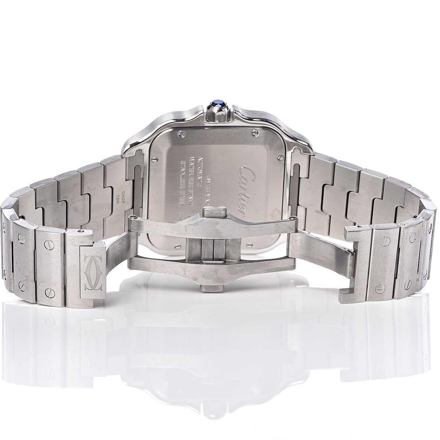 Stainless Steel 39.8mm Santos De Cartier Automatic Watch Blue