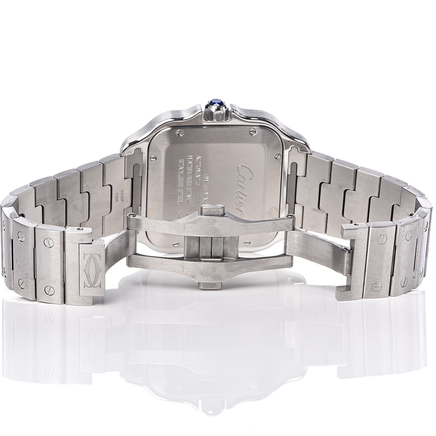 Cartier Stainless Steel 39.8mm Santos De Cartier Automatic Watch Blue 6 of 9
