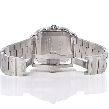 Cartier Stainless Steel 39.8mm Santos De Cartier Automatic Watch Blue 6 of 9