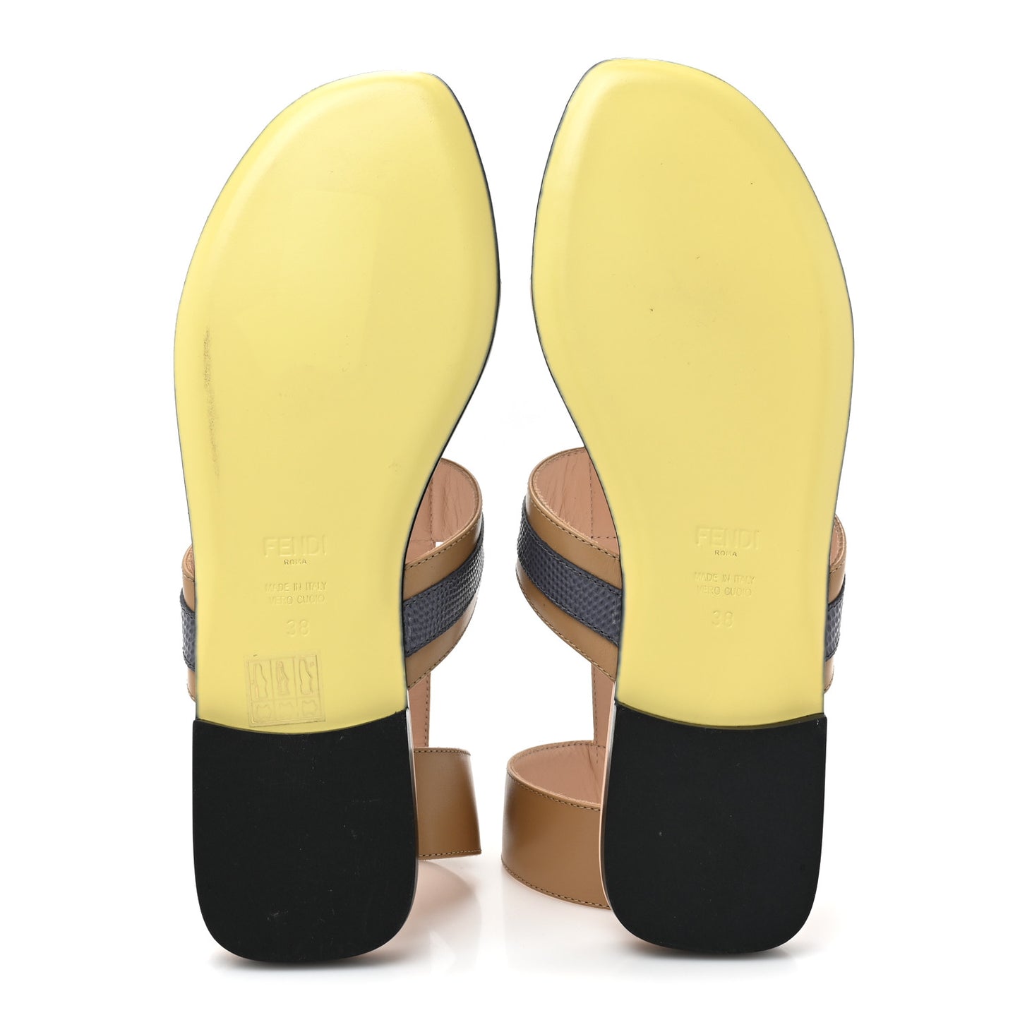 Calfskin Lizard Embossed Studded Sandals 38 Multicolor