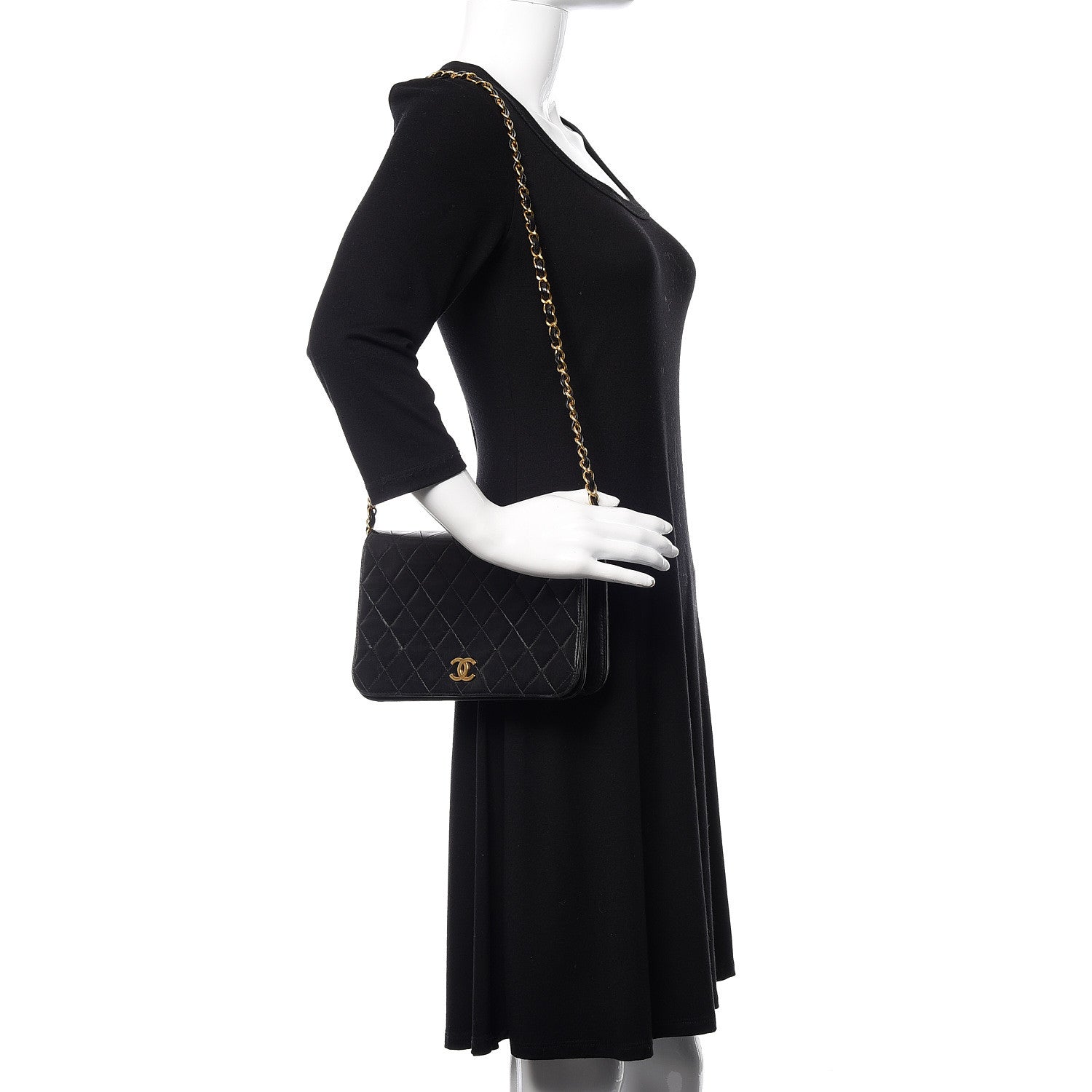 Chanel Lambskin Quilted Small Single Flap Bag Black 2 of 15