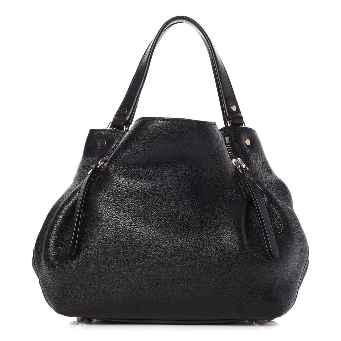 Grainy Calfskin House Check Small Maidstone Black