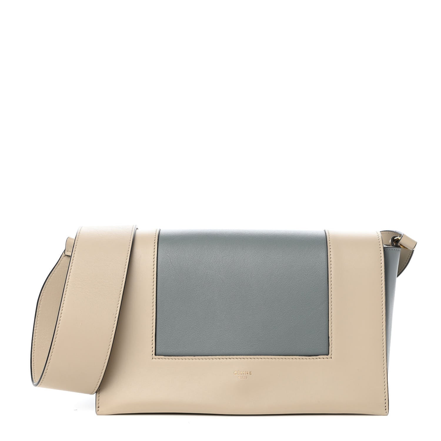 Celine Shiny Smooth Calfskin Medium Frame Shoulder Bag Grege Storm 1 of 9