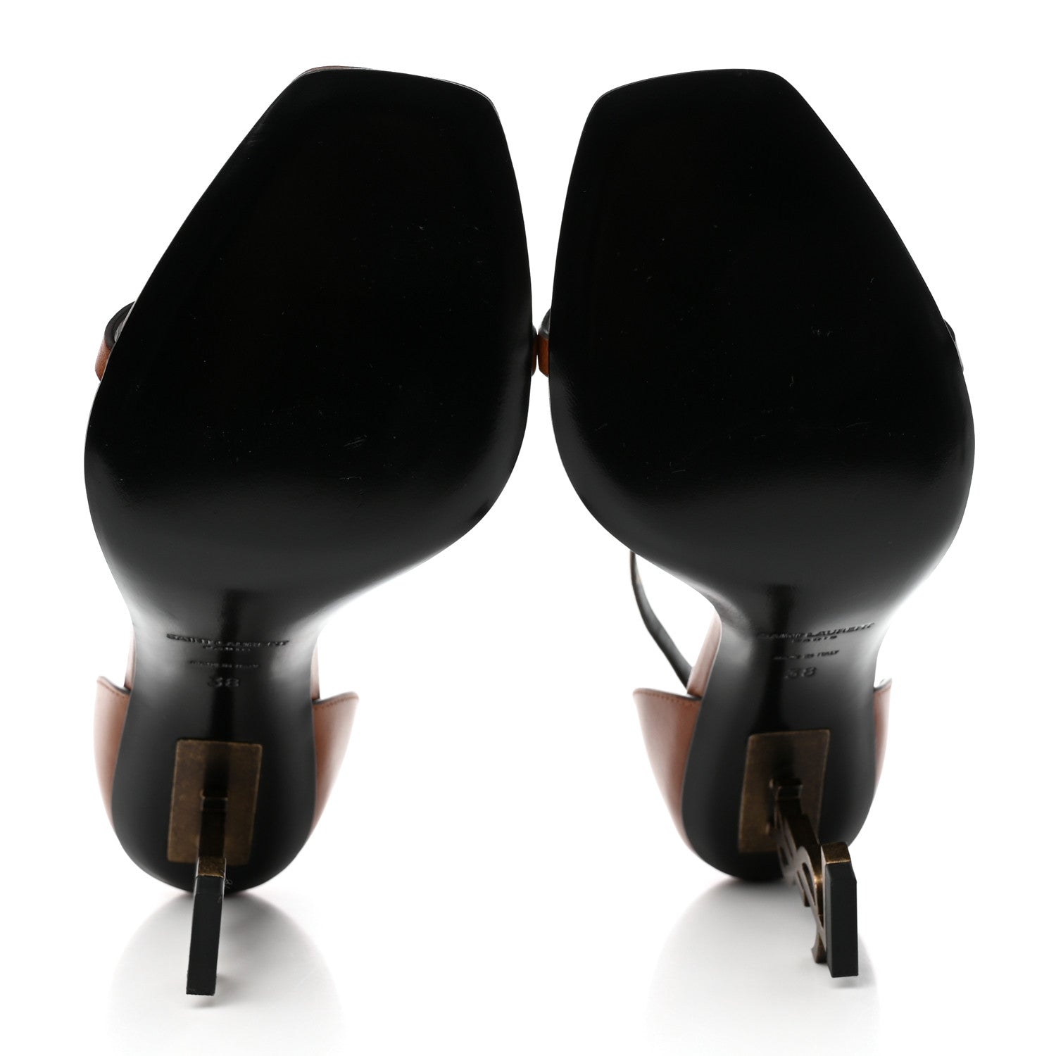 Saint Laurent Calfskin Opyum 85 Sandals 38 Cognac 5 of 14
