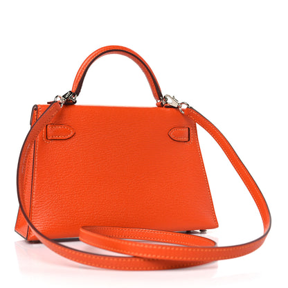 Hermes Chevre Mysore Verso Mini Kelly Sellier 20 Feu Rose Eglantine 3 of 10