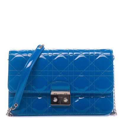 Christian Dior Patent Cannage Miss Dior Promenade Pouch Blue Tahiti 1 of 9