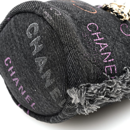 Chanel Denim Quilted Mood Bucket With Chain Black Multicolor 10 of 10