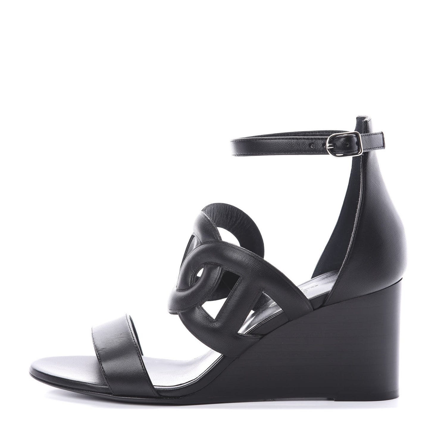 Nappa Brisbane Wedge Sandals 36 Black