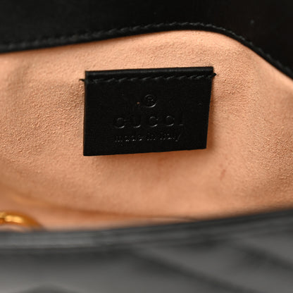 Gucci Calfskin Matelasse Super Mini GG Marmont Shoulder Bag Black 7 of 11