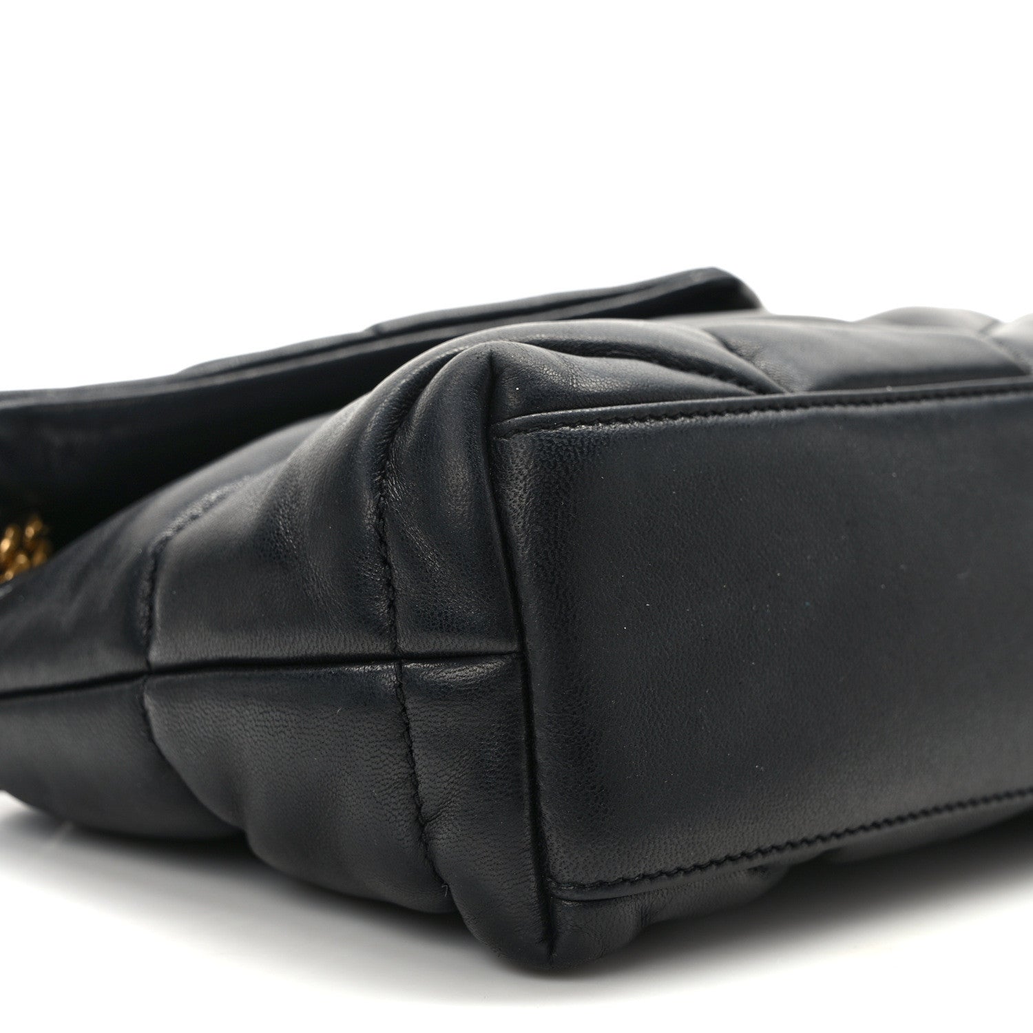 Saint Laurent Lambskin Quilted Toy Loulou Puffer Monogram Chain Satchel Black 7 of 12
