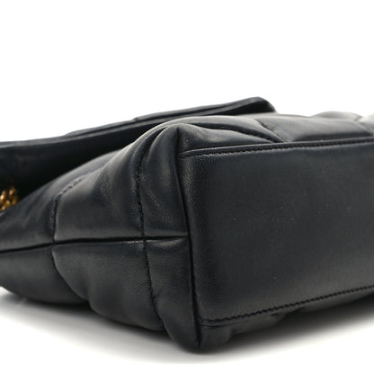 Saint Laurent Lambskin Quilted Toy Loulou Puffer Monogram Chain Satchel Black 7 of 12