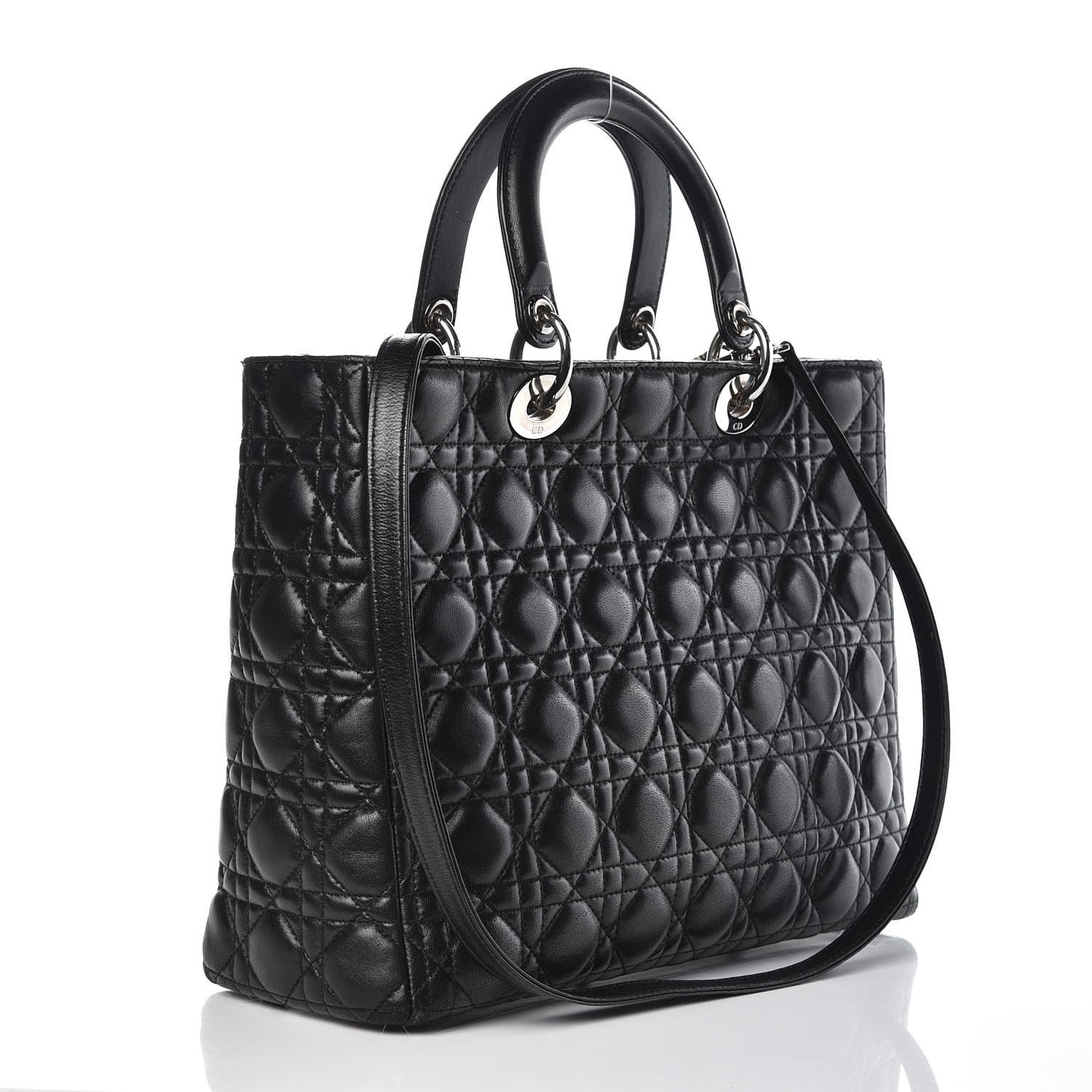 Lambskin Cannage Large Lady Dior Black